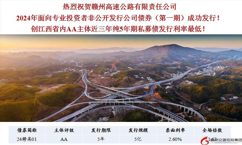 喜報！贛州交控集團接連在資本市場發行債券成功！